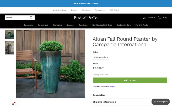 Aluan Tall Round Planter by Campania International – Birdsall & Co. — Birdsall & Co. The Garden Boutique