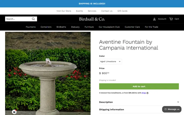 Aventine Fountain by Campania International – Birdsall & Co. — Birdsall & Co. The Garden Boutique