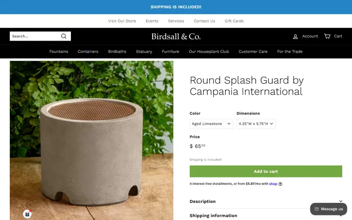 Round Splash Guard by Campania International – Birdsall & Co. — Birdsall & Co. The Garden Boutique