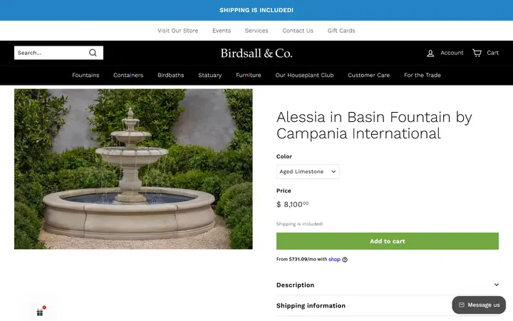 Alessia in Basin Fountain by Campania International – Birdsall & Co. — Birdsall & Co. The Garden Boutique