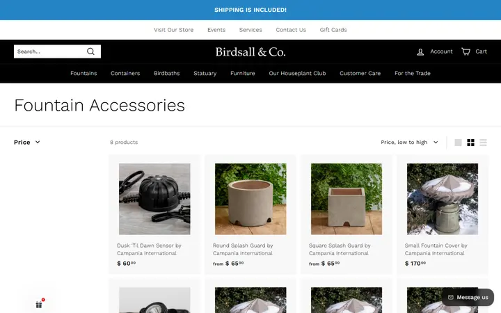 Fountain Accessories – Birdsall & Co. — Birdsall & Co. The Garden Boutique