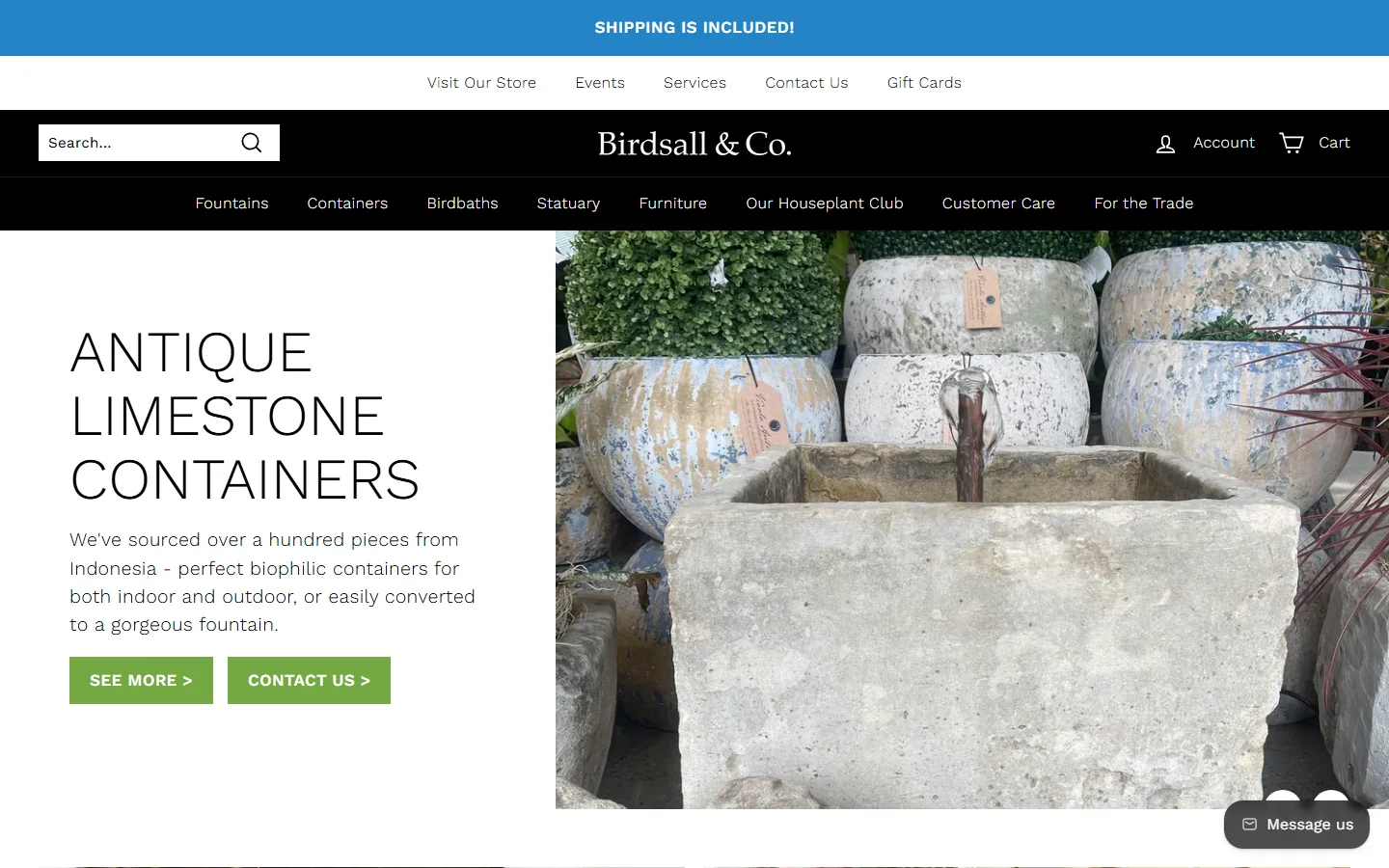 Captured website of Birdsall & Co. The Garden Boutique
