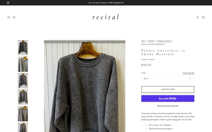 Fonder Sweatshirt in Smoky Hazelnut – Recital — Recital, Still
