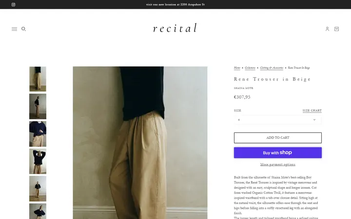 Rene Trouser in Beige – Recital — Recital, Still