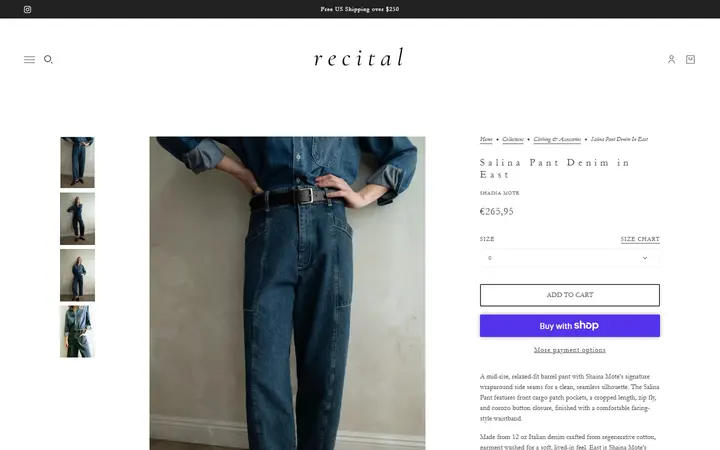 Salina Pant Denim in East – Recital — Recital, Still
