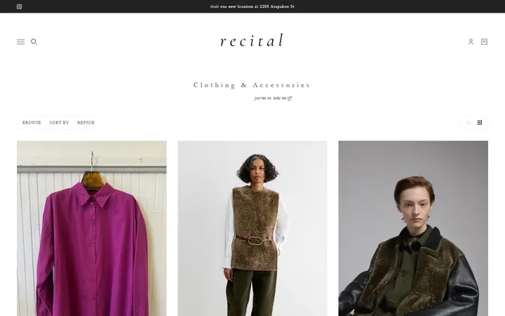 Clothing & Accessories – Recital — Recital, Still