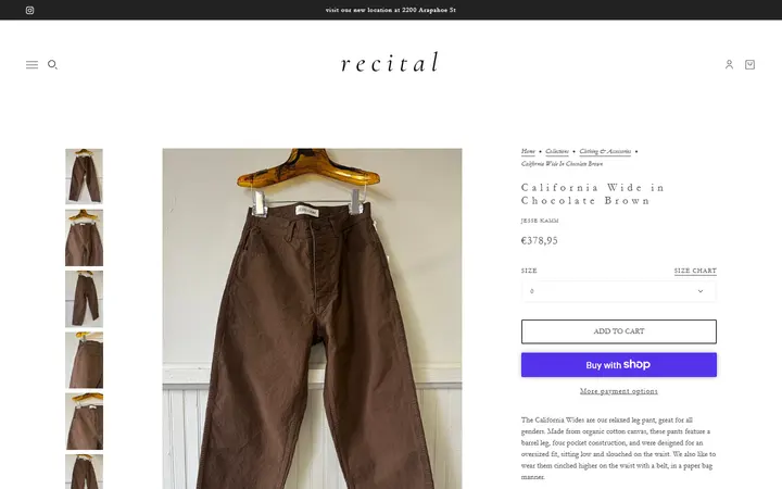 California Wide in Chocolate Brown – Recital — Recital, Still