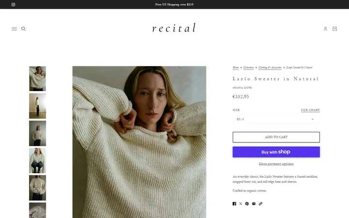 Lazlo Sweater in Natural – Recital — Recital, Still