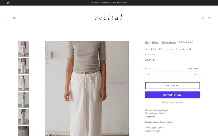 Kolla Pant in Undyed – Recital — Recital, Still