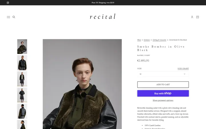Smoke Bomber in Olive Black – Recital — Recital, Still
