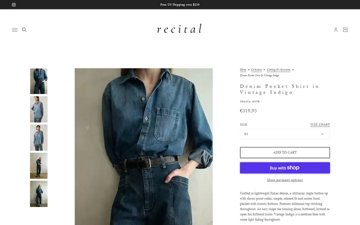 Denim Pocket Shirt in Vintage Indigo – Recital — Recital, Still