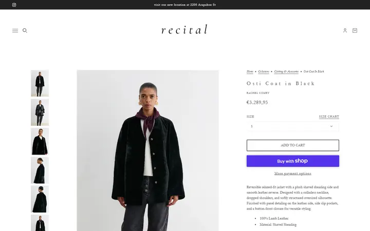 Osti Coat in Black – Recital — Recital, Still