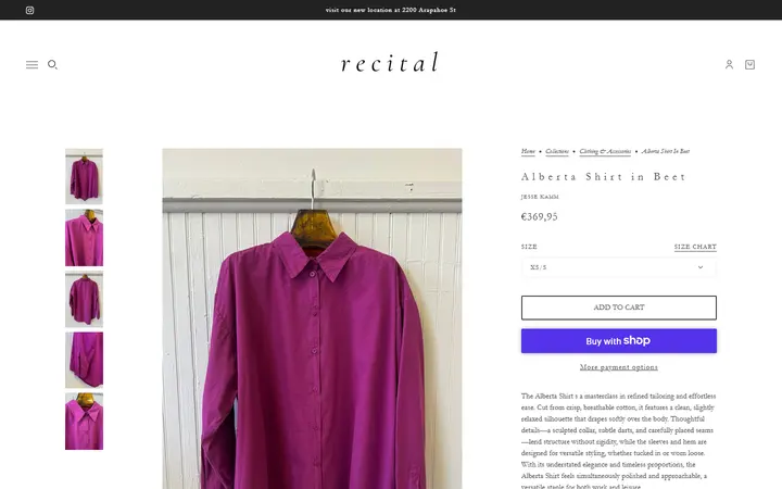 Alberta Shirt in Beet – Recital — Recital, Still