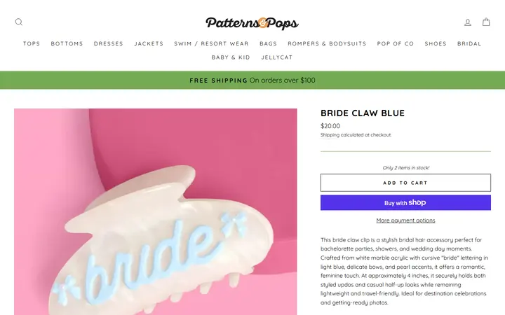 Bride Claw Blue – Patterns and Pops — Patterns & Pops