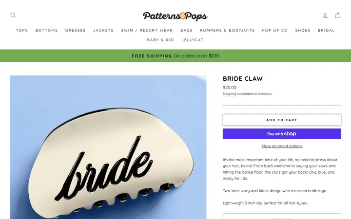 Bride Claw – Patterns and Pops — Patterns & Pops