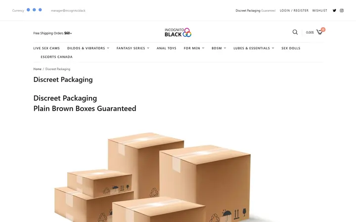 Discreet Packaging • Sex Shop - Incognito delivery. Dildo, strapon, Lingerie, fleshlight — Incognito Honey Boutique