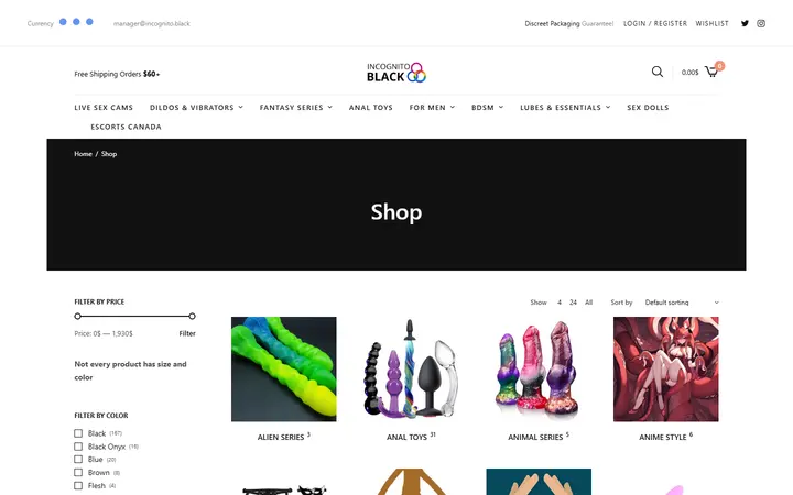 Shop • Sex Shop - Incognito delivery. Dildo, strapon, Lingerie, fleshlight — Incognito Honey Boutique
