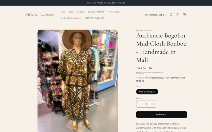 Authentic Bogolan Mud Cloth Boubou - Handmade in Mali – Afrivibe Boutique — Afrivibe Boutique