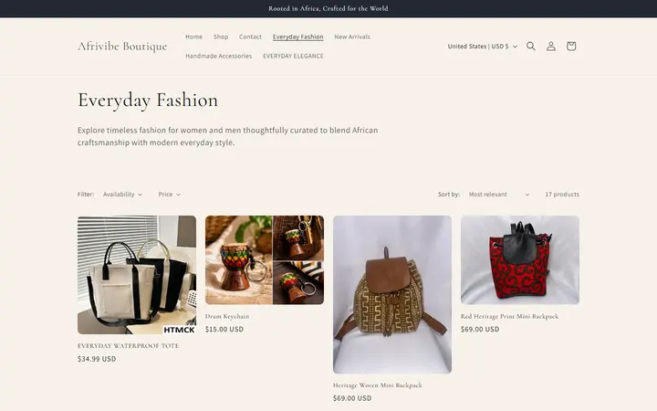 Everyday Fashion – Afrivibe Boutique — Afrivibe Boutique