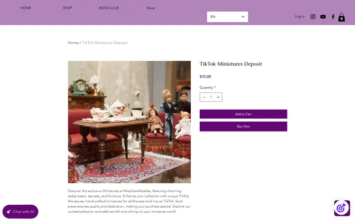 TikTok Miniatures Deposit | Misscherellecakes — Te'z Boutique