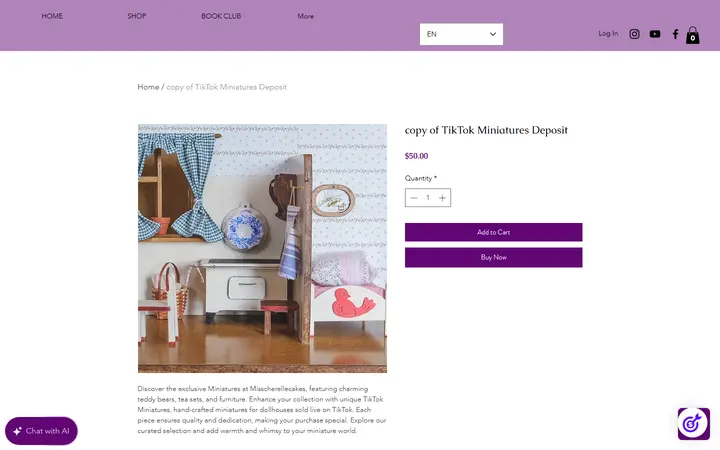 copy of TikTok Miniatures Deposit | Misscherellecakes — Te'z Boutique