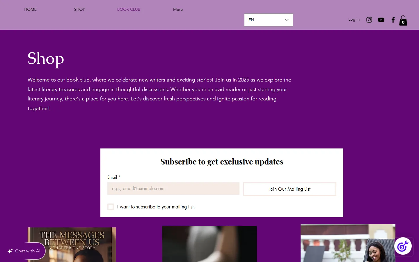 Captured website of Te'z Boutique