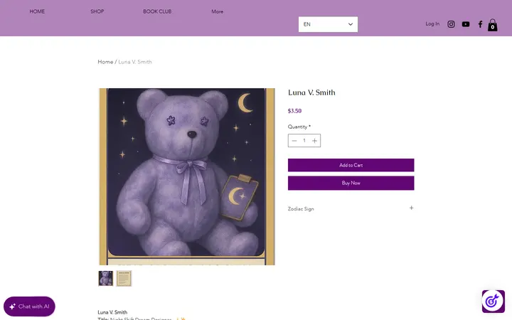 Luna V. Smith | Misscherellecakes — Te'z Boutique