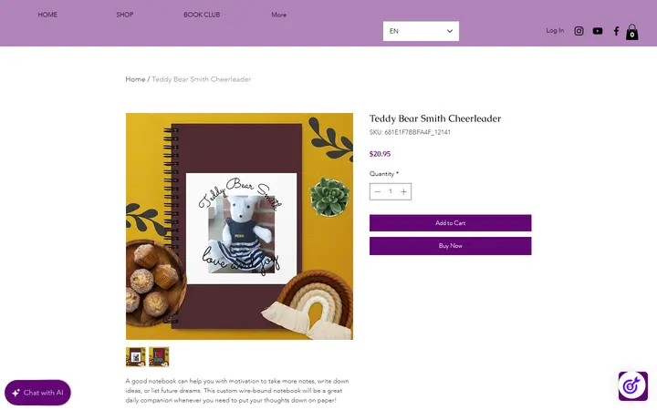 Teddy Bear Smith Cheerleader | Misscherellecakes — Te'z Boutique