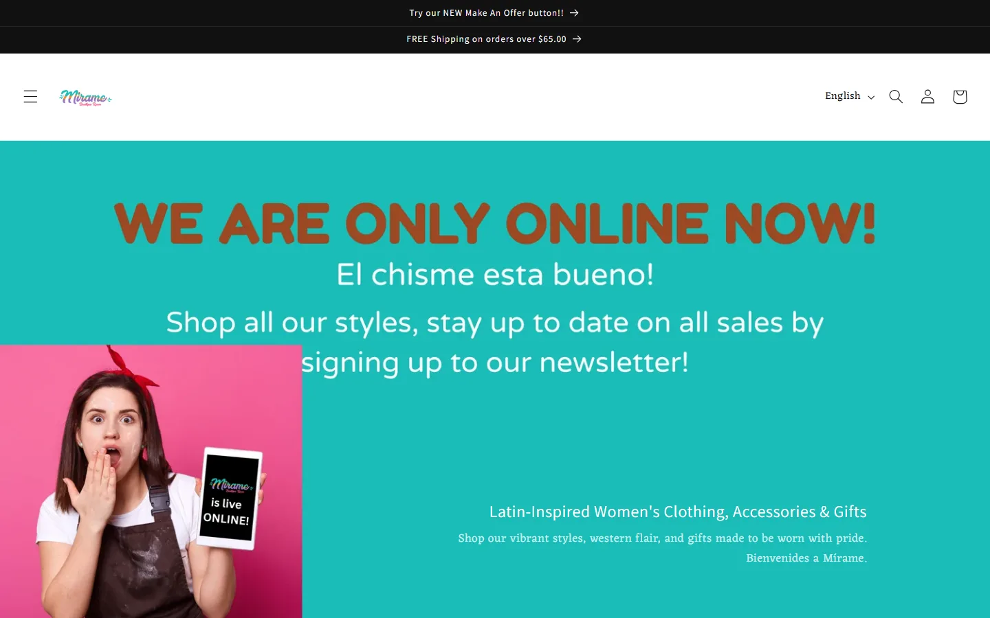 Captured website of Mirame Boutique Room