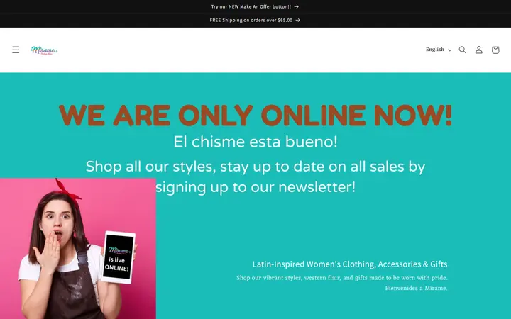 Website of Mirame Boutique Room