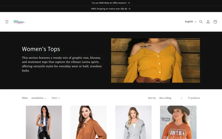 /collections/womens-apparel — Mirame Boutique Room