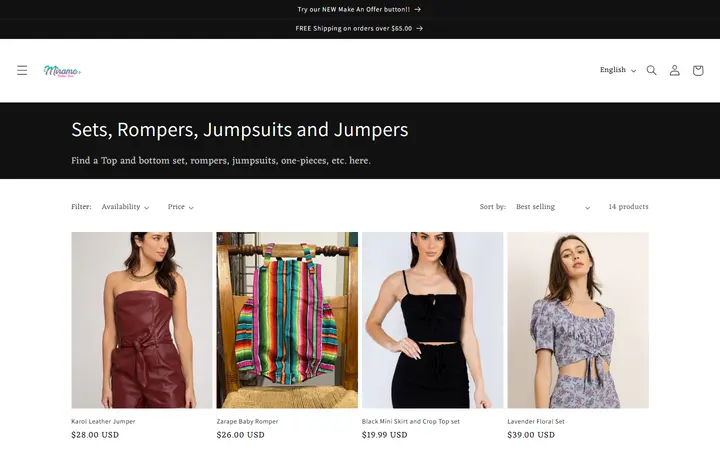 /collections/sets — Mirame Boutique Room