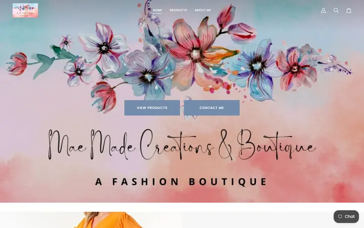 Website of Mae Made Creations & Boutique