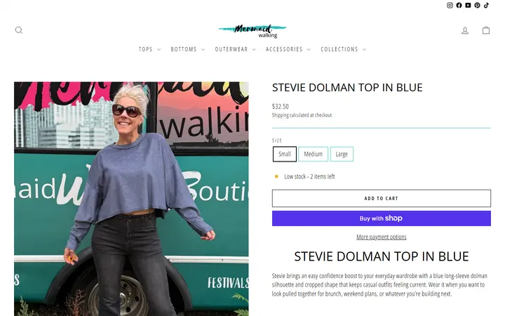 /collections/new-arrivals/products/stevie-dolman-top-in-blue — Mermaid Walking Boutique