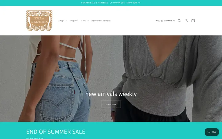 Website of Tela Tequila