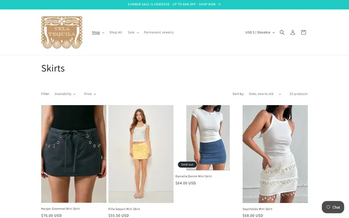 /collections/skirts — Tela Tequila