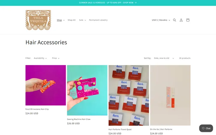 /collections/hair-accessories — Tela Tequila
