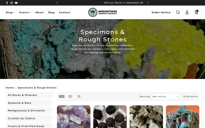 /collections/specimans-rough-stones — Mountain Mineral Market