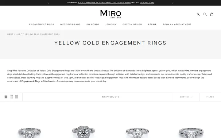 /collections/yellow-gold-engagement-rings — Miro Jewelers