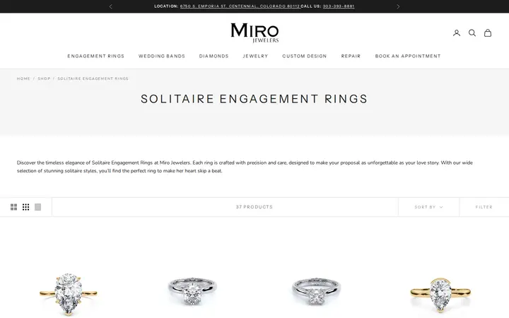 /collections/solitaire-engagement-rings — Miro Jewelers