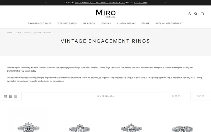 /collections/vintage-engagement-rings — Miro Jewelers
