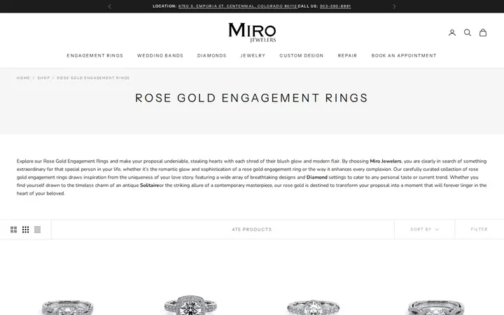 /collections/rose-gold-engagement-rings — Miro Jewelers