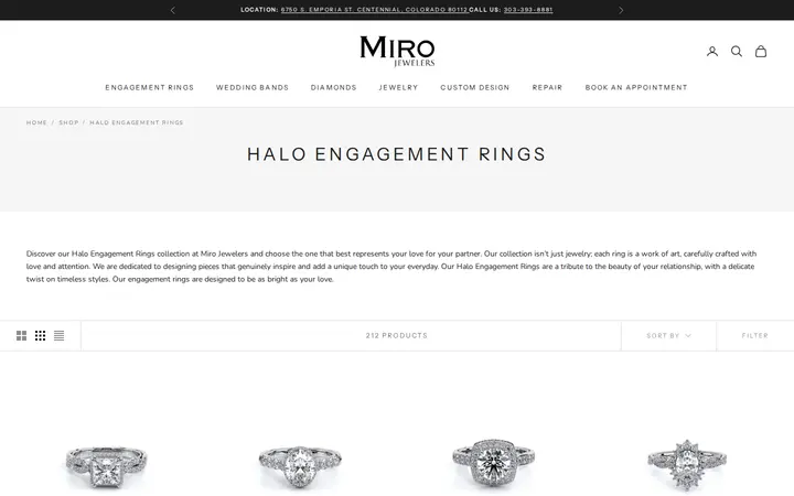 /collections/halo-engagement-rings — Miro Jewelers
