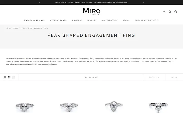 /collections/pear-shaped-engagement-ring — Miro Jewelers