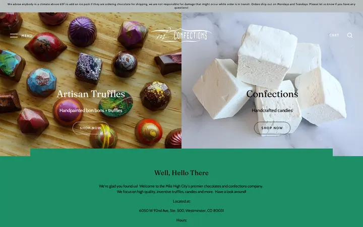 Website of M2 Confections