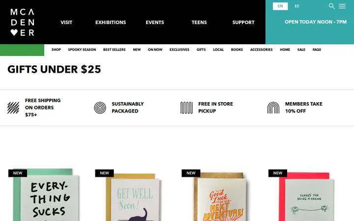 /shop/collection/gifts-under-25 — MCA Shop