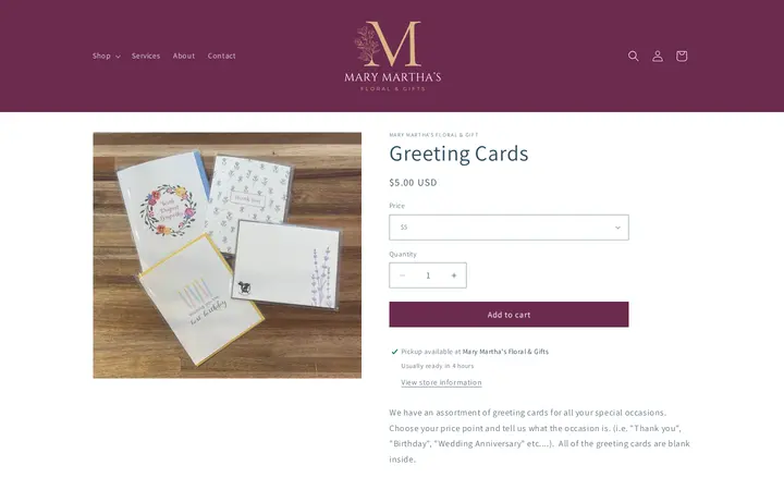 /products/xoxo-greeting-card — Mary Martha's Floral & Gifts