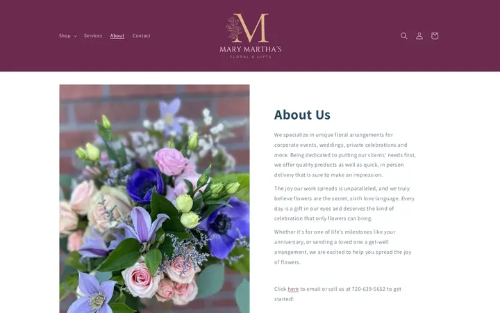/pages/about — Mary Martha's Floral & Gifts