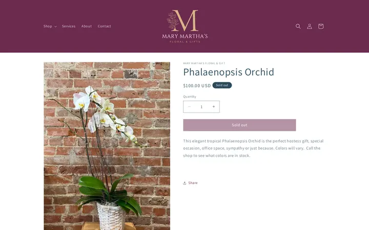 /products/phalaenopsis-orchid-order-by-february-2nd — Mary Martha's Floral & Gifts