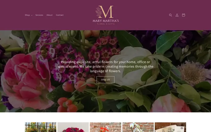 Website of Mary Martha's Floral & Gifts